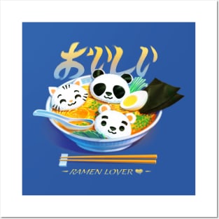 Ramen Panda Cat Bear Posters and Art